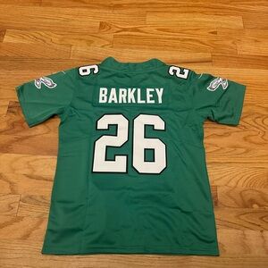 Saquon Barkley Philly Eagles Kids Youth Med Green Football Jersey #26